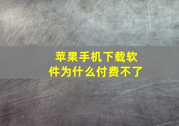 苹果手机下载软件为什么付费不了