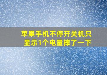 苹果手机不停开关机只显示1个电量摔了一下