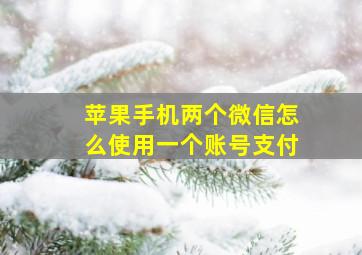 苹果手机两个微信怎么使用一个账号支付