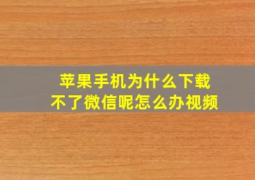 苹果手机为什么下载不了微信呢怎么办视频