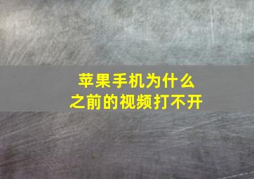 苹果手机为什么之前的视频打不开