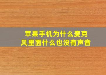 苹果手机为什么麦克风里面什么也没有声音