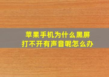 苹果手机为什么黑屏打不开有声音呢怎么办