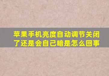 苹果手机亮度自动调节关闭了还是会自己暗是怎么回事