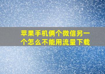 苹果手机俩个微信另一个怎么不能用流量下载