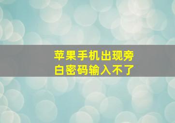 苹果手机出现旁白密码输入不了