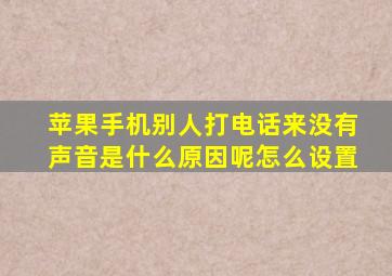 苹果手机别人打电话来没有声音是什么原因呢怎么设置