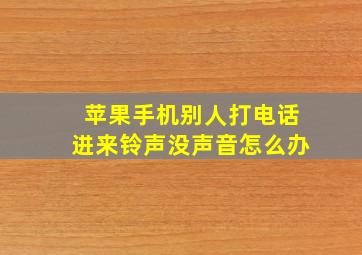 苹果手机别人打电话进来铃声没声音怎么办