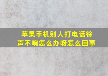 苹果手机别人打电话铃声不响怎么办呀怎么回事