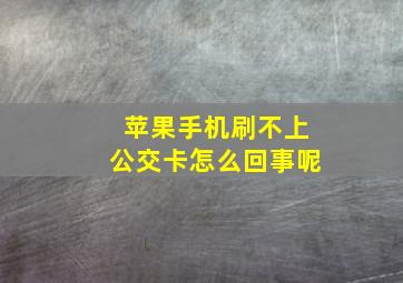 苹果手机刷不上公交卡怎么回事呢