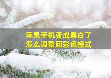 苹果手机变成黑白了怎么调整回彩色模式