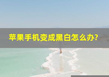 苹果手机变成黑白怎么办?