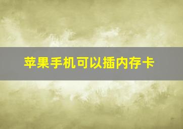 苹果手机可以插内存卡