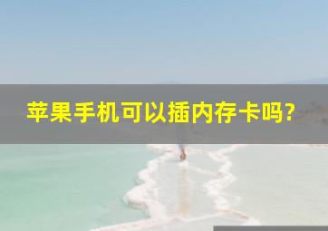 苹果手机可以插内存卡吗?