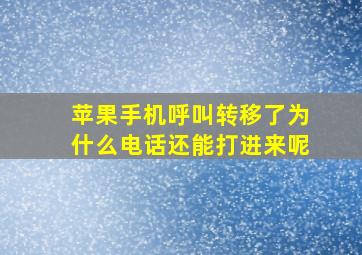 苹果手机呼叫转移了为什么电话还能打进来呢