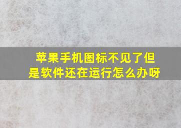 苹果手机图标不见了但是软件还在运行怎么办呀