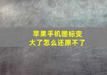 苹果手机图标变大了怎么还原不了