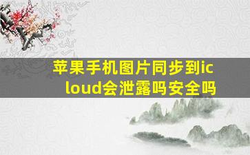 苹果手机图片同步到icloud会泄露吗安全吗