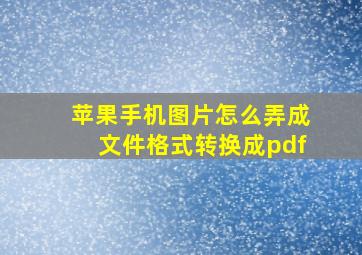 苹果手机图片怎么弄成文件格式转换成pdf