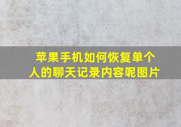 苹果手机如何恢复单个人的聊天记录内容呢图片