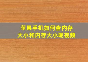 苹果手机如何查内存大小和内存大小呢视频