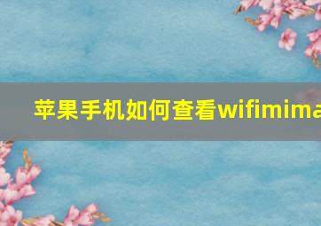 苹果手机如何查看wifimima