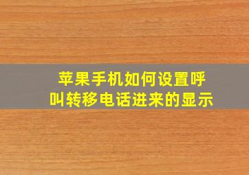 苹果手机如何设置呼叫转移电话进来的显示