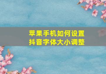 苹果手机如何设置抖音字体大小调整