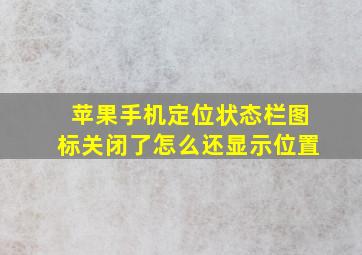 苹果手机定位状态栏图标关闭了怎么还显示位置