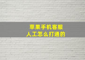 苹果手机客服人工怎么打通的