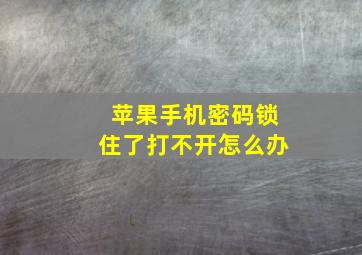 苹果手机密码锁住了打不开怎么办