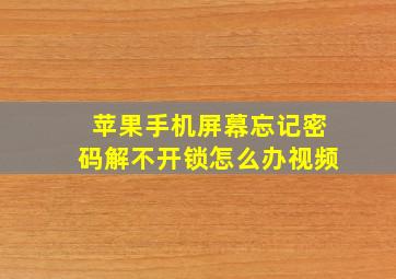 苹果手机屏幕忘记密码解不开锁怎么办视频