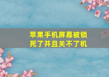 苹果手机屏幕被锁死了并且关不了机