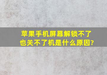 苹果手机屏幕解锁不了也关不了机是什么原因?