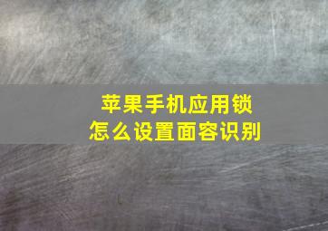 苹果手机应用锁怎么设置面容识别