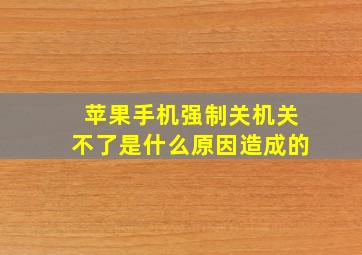 苹果手机强制关机关不了是什么原因造成的