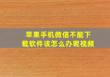 苹果手机微信不能下载软件该怎么办呢视频