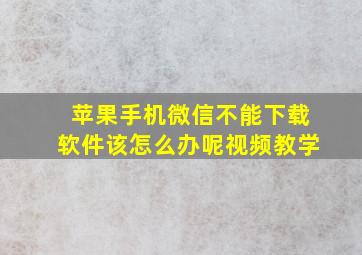 苹果手机微信不能下载软件该怎么办呢视频教学