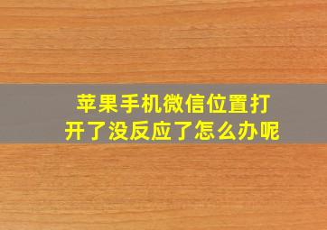 苹果手机微信位置打开了没反应了怎么办呢