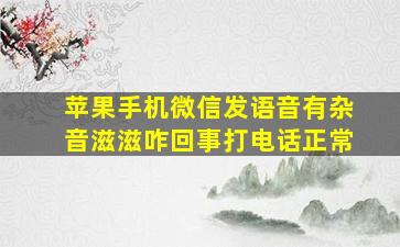 苹果手机微信发语音有杂音滋滋咋回事打电话正常