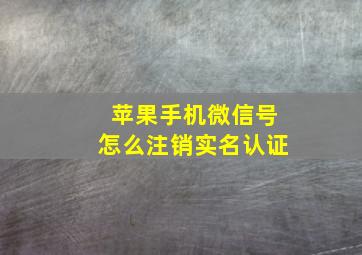 苹果手机微信号怎么注销实名认证