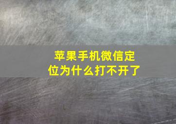 苹果手机微信定位为什么打不开了