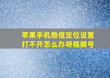 苹果手机微信定位设置打不开怎么办呀视频号