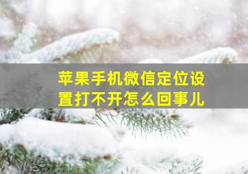 苹果手机微信定位设置打不开怎么回事儿