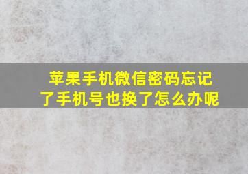 苹果手机微信密码忘记了手机号也换了怎么办呢