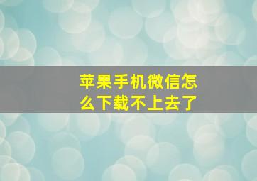 苹果手机微信怎么下载不上去了