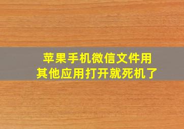 苹果手机微信文件用其他应用打开就死机了