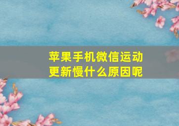 苹果手机微信运动更新慢什么原因呢