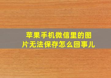 苹果手机微信里的图片无法保存怎么回事儿