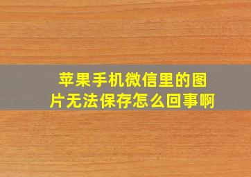 苹果手机微信里的图片无法保存怎么回事啊